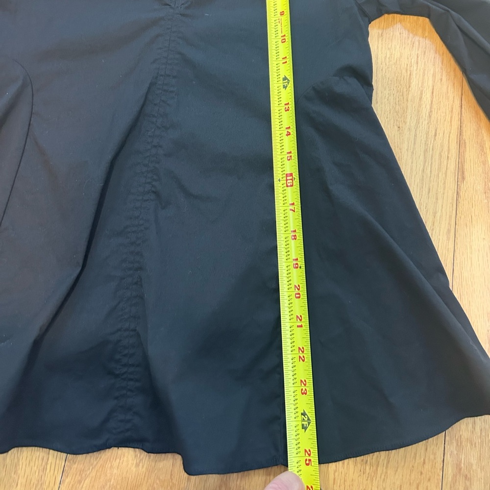 Pomander Place Tuckernuck Black Easton Blouse XS Ruffle Puff Sleeve Swing Top - Picture 9 of 10
